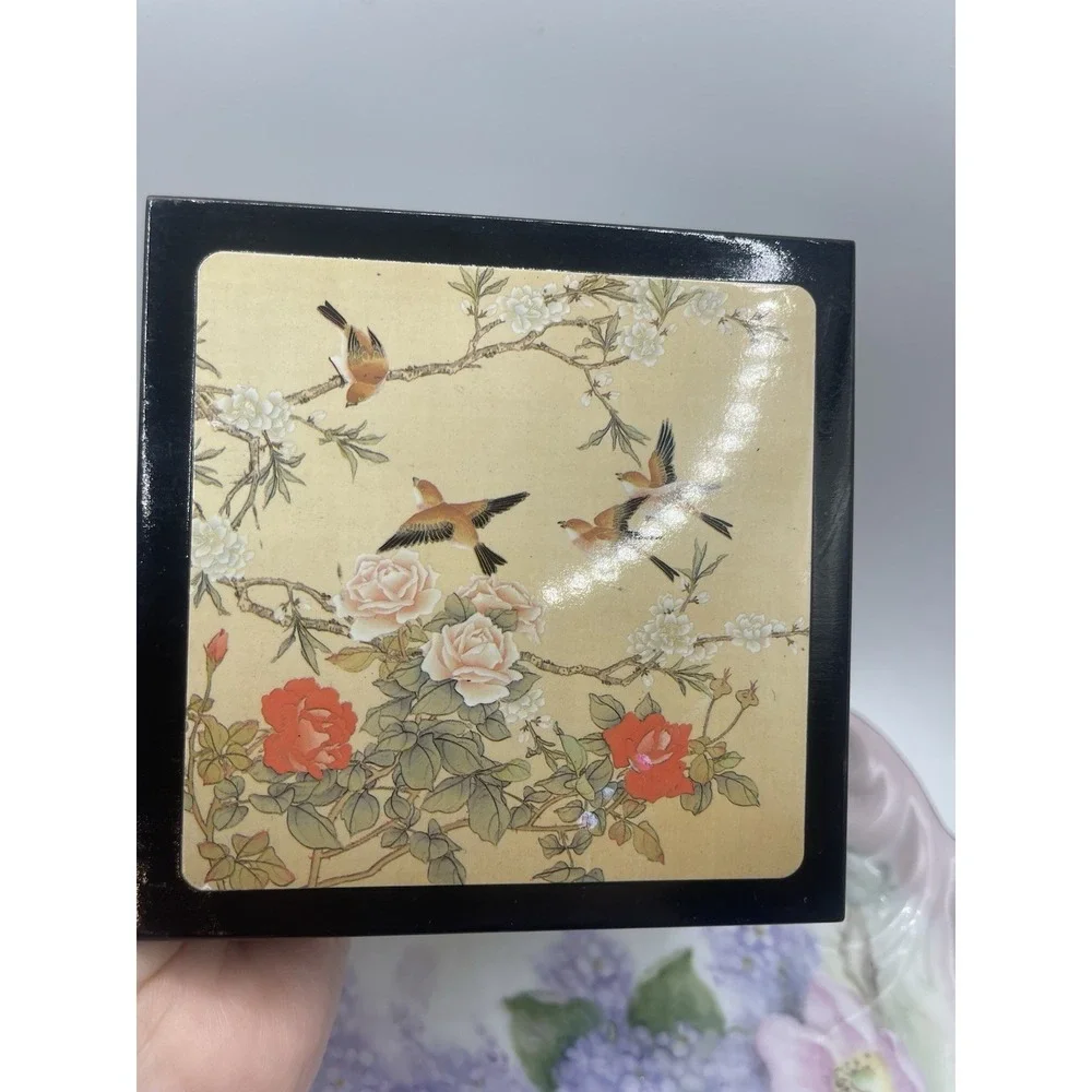 Floral/bird Coasters, Set Of 6‎ With Case